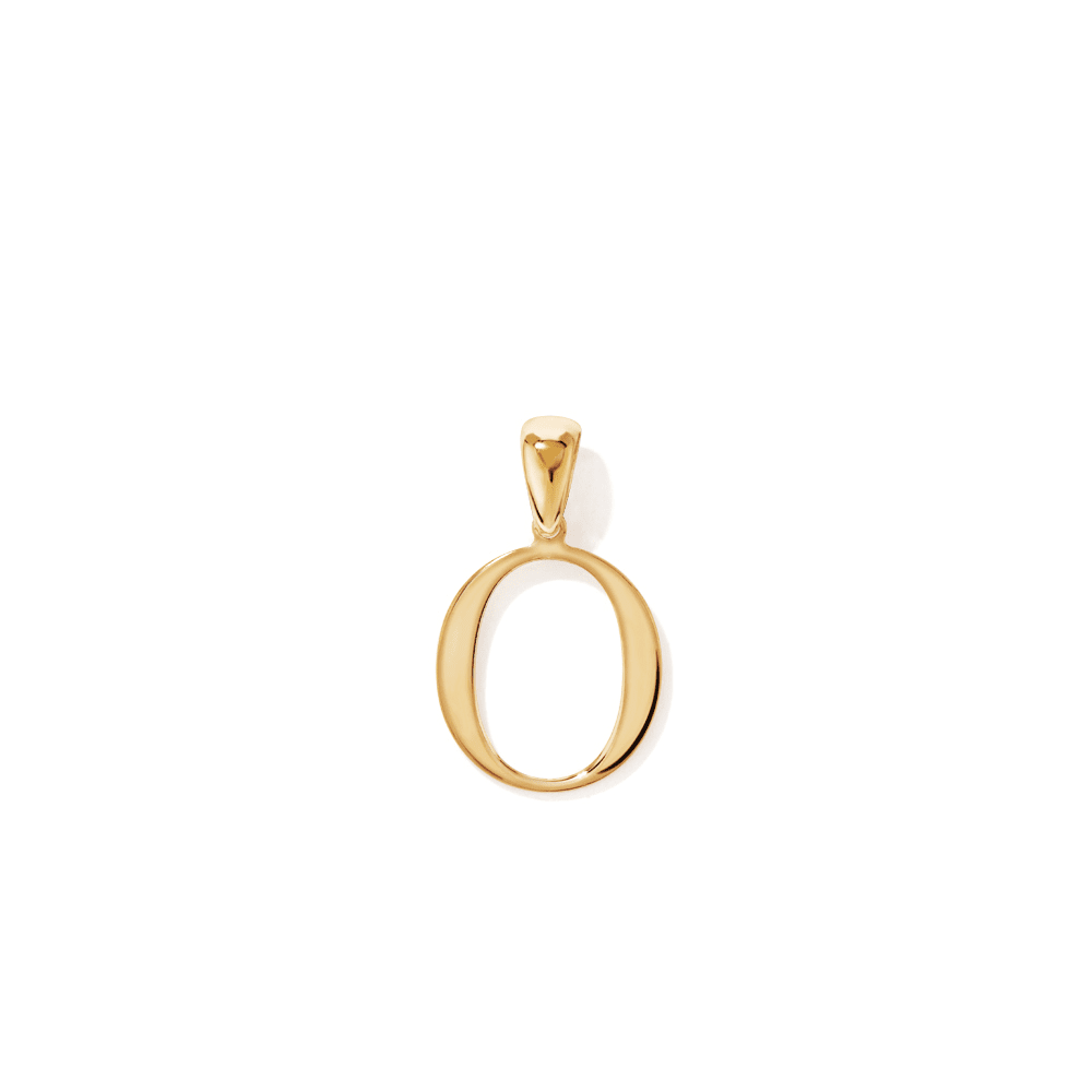 "O" Initial Pendant in 9kt Bonded Gold Silver Filled Pendants Bevilles 