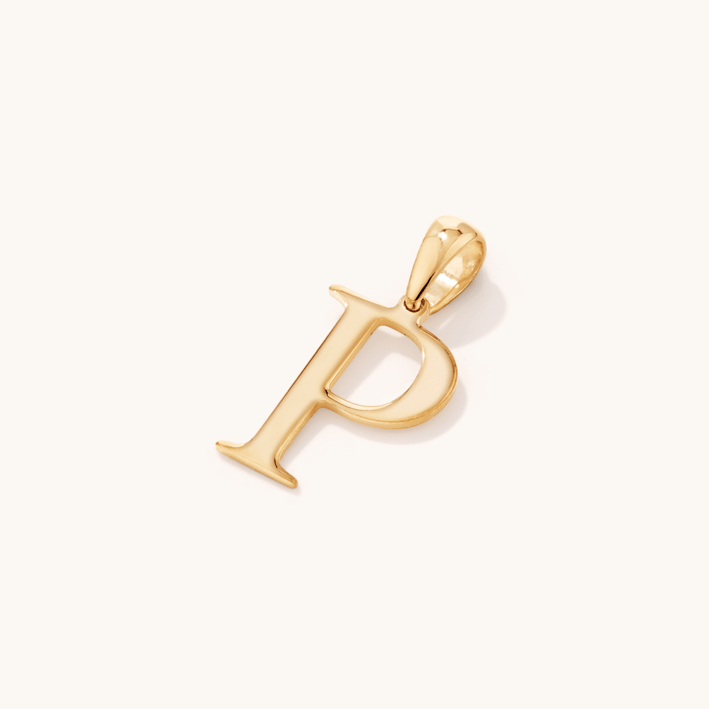 "P" Initial Pendant in 9kt Bonded Gold Silver Filled Pendants Bevilles 