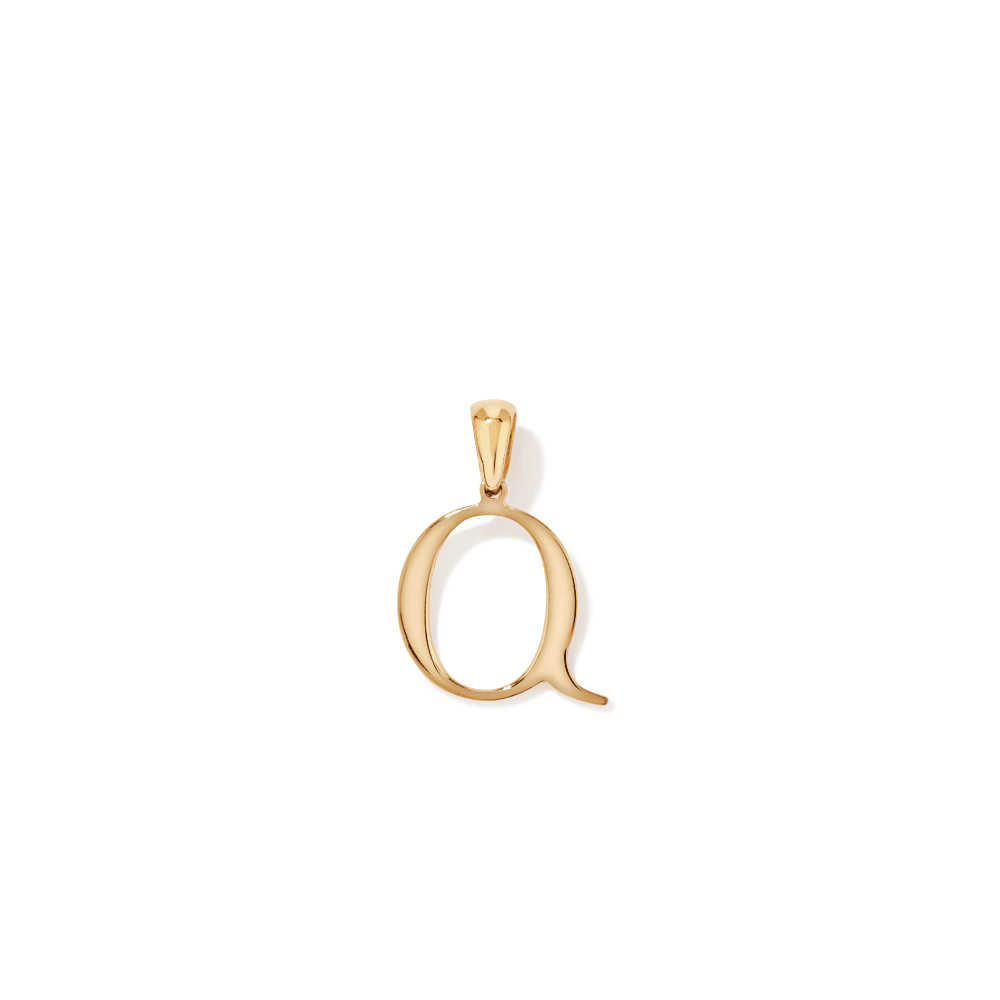 "Q" Initial Pendant in 9kt Bonded Gold Silver Filled Pendants Bevilles 