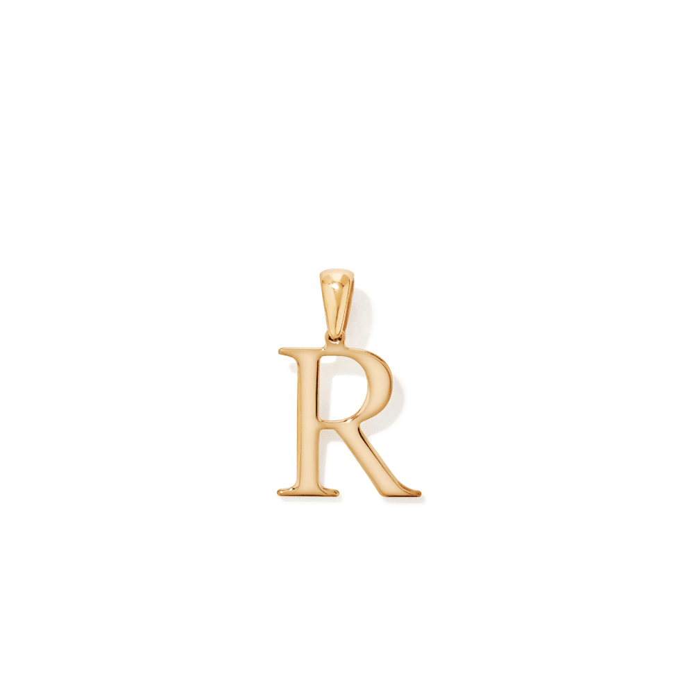 "R" Initial Pendant in 9kt Bonded Gold Silver Filled Pendants Bevilles 