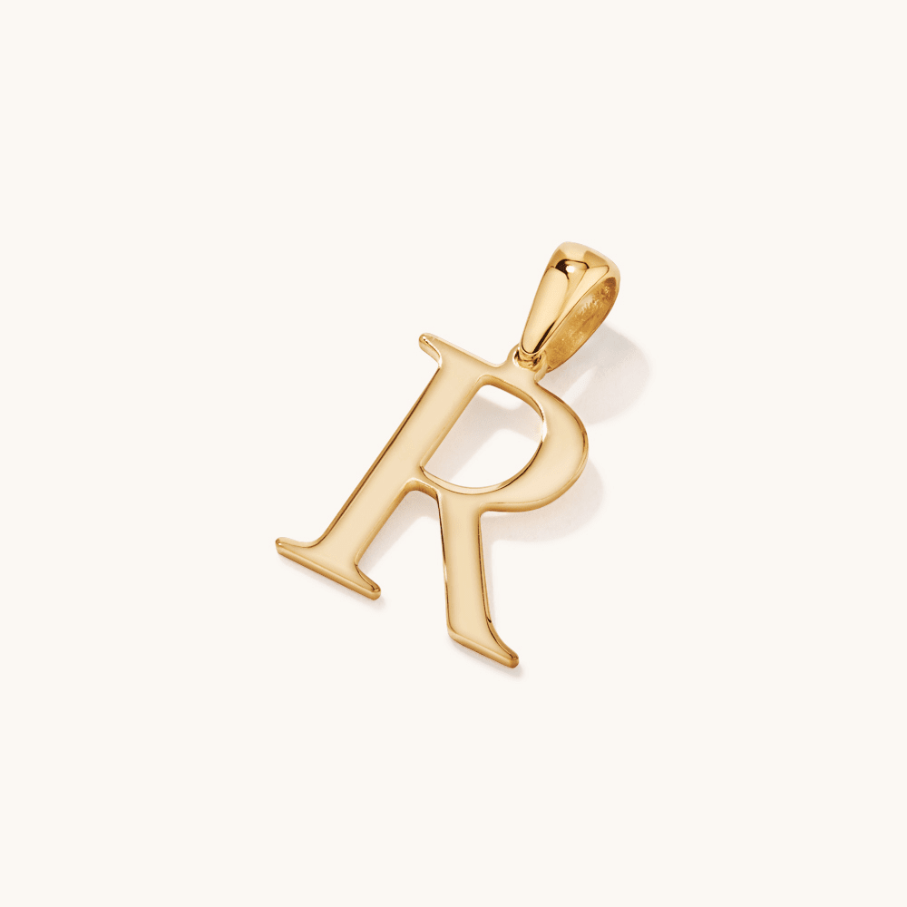 "R" Initial Pendant in 9kt Bonded Gold Silver Filled Pendants Bevilles 