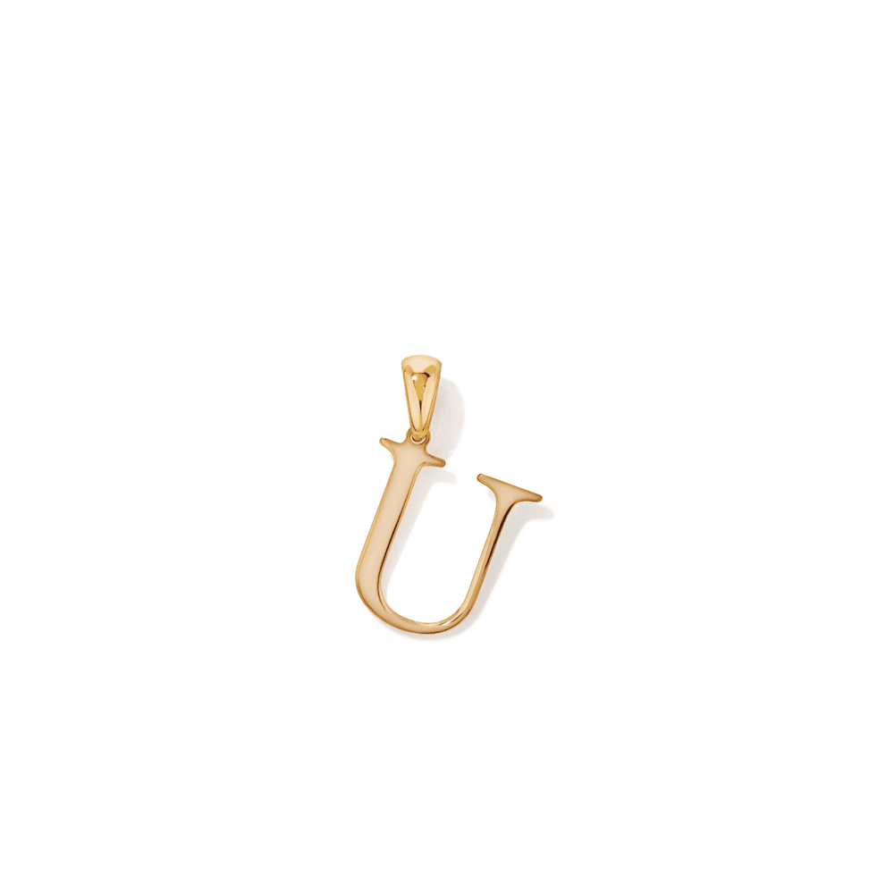 "U" Initial Pendant in 9kt Bonded Gold Silver Filled Pendants Bevilles 