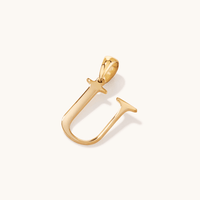 "U" Initial Pendant in 9kt Bonded Gold Silver Filled Pendants Bevilles 