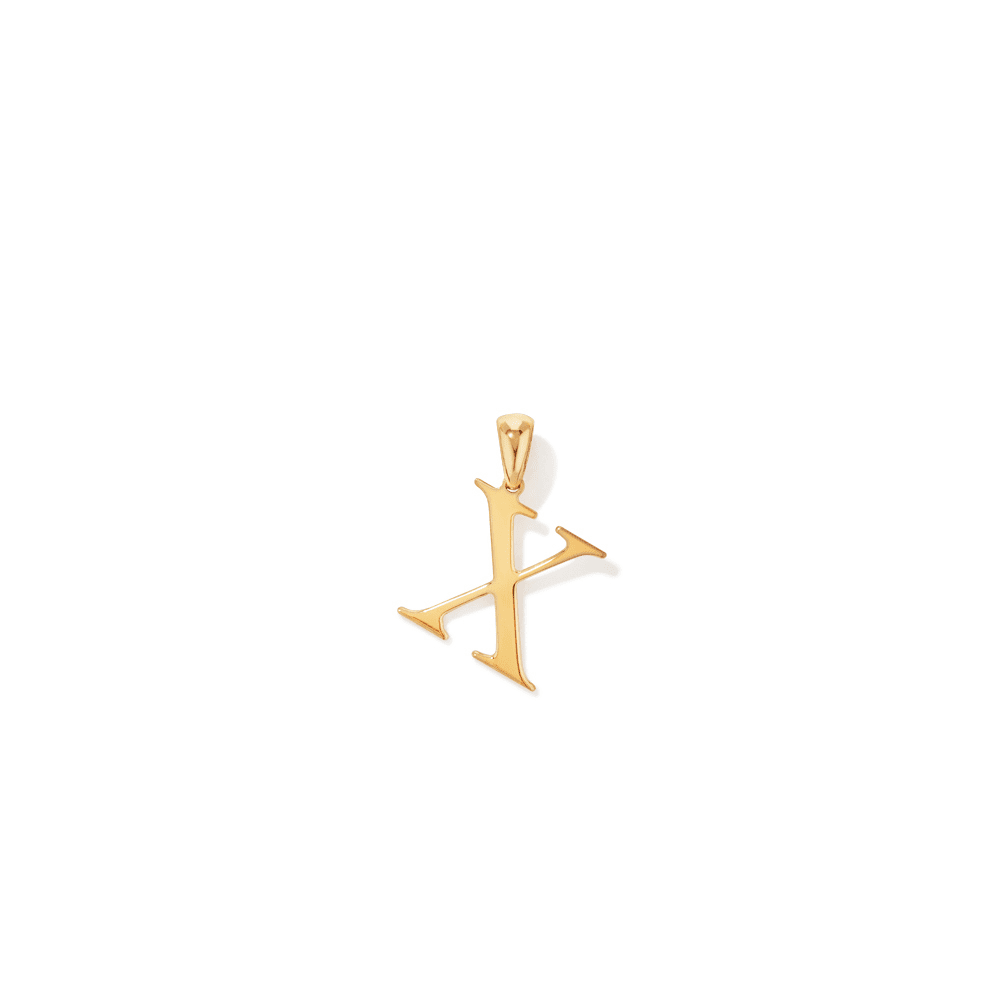"X" Initial Pendant in 9kt Bonded Gold Silver Filled Pendants Bevilles 