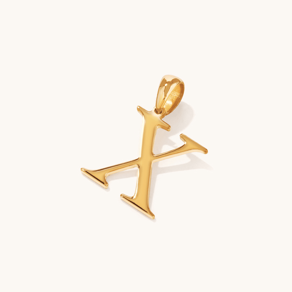 "X" Initial Pendant in 9kt Bonded Gold Silver Filled Pendants Bevilles 
