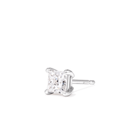 0.50ct Single Solitaire Princess Laboratory-Grown Diamond Stud Earring in Sterling Silver with Platinum Finish Earrings Bevilles 