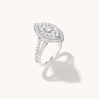 Marquise Cluster Split Band Ring with 1.00tw of Laboratory-Grown Diamonds in Sterling Silver and Platinum Rings Bevilles 