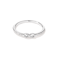 Infinity Ring with 0.06tw of Laboratory-Grown Diamonds in Sterling Silver and Platinum Rings Bevilles 
