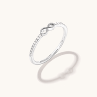 Infinity Ring with 0.06tw of Laboratory-Grown Diamonds in Sterling Silver and Platinum Rings Bevilles 