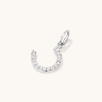 Cubic Zirconia Horseshoe Pendant in Sterling Silver Pendants Bevilles 