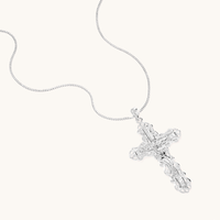 45cm Crucifix Lattice Necklace in Sterling Silver Pendants Bevilles 