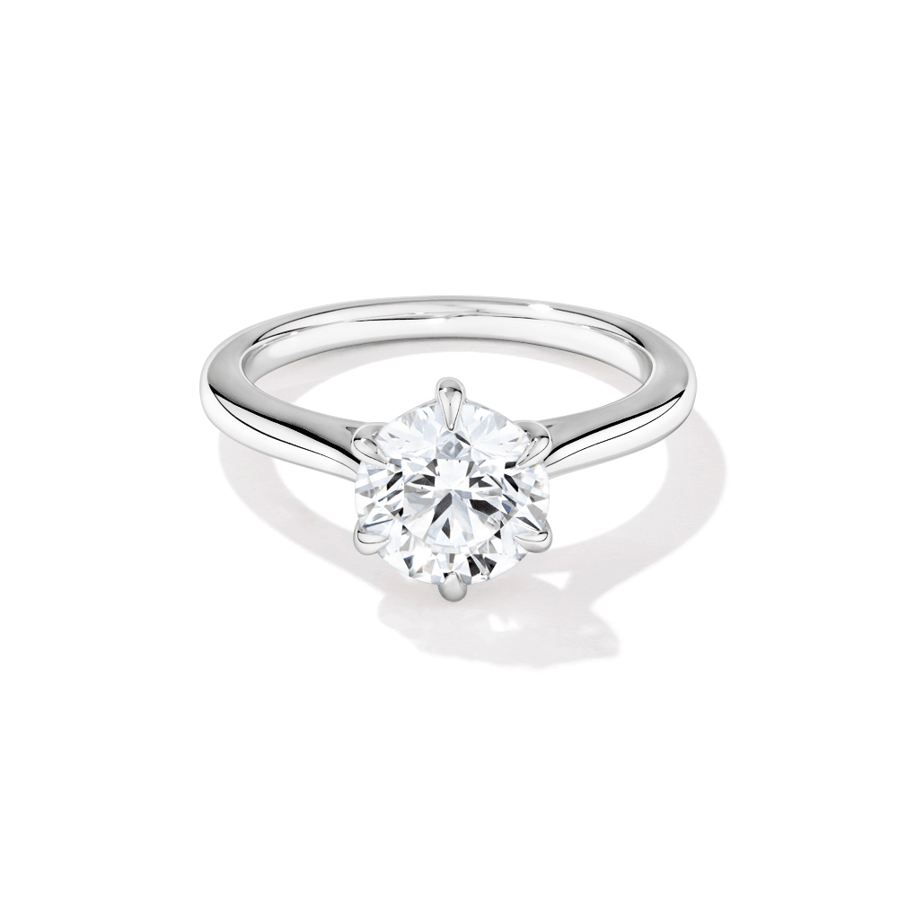 2.00ct Solitaire Laboratory-Grown Diamond Ring in Sterling Silver and Rhodium Rings Bevilles 