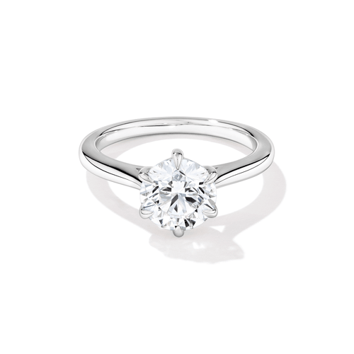 2.00ct Solitaire Laboratory-Grown Diamond Ring in Sterling Silver and Rhodium Rings Bevilles 