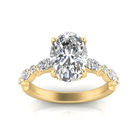Grown Gorgeous Oval Solitaire Shoulder Ring with 2.79tw of Laboratory-Grown Diamonds in 14kt Yellow Gold Rings Bevilles 
