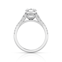 Grown Gorgeous Marquise Solitaire Shoulder Ring with 3.28tw of Laboratory-Grown Diamonds in 14kt White Gold Rings Bevilles 