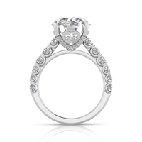 Grown Gorgeous Round Brilliant Solitaire Shoulder Ring with 5.45tw of Laboratory-Grown Diamonds in 14kt White Gold Rings Bevilles 