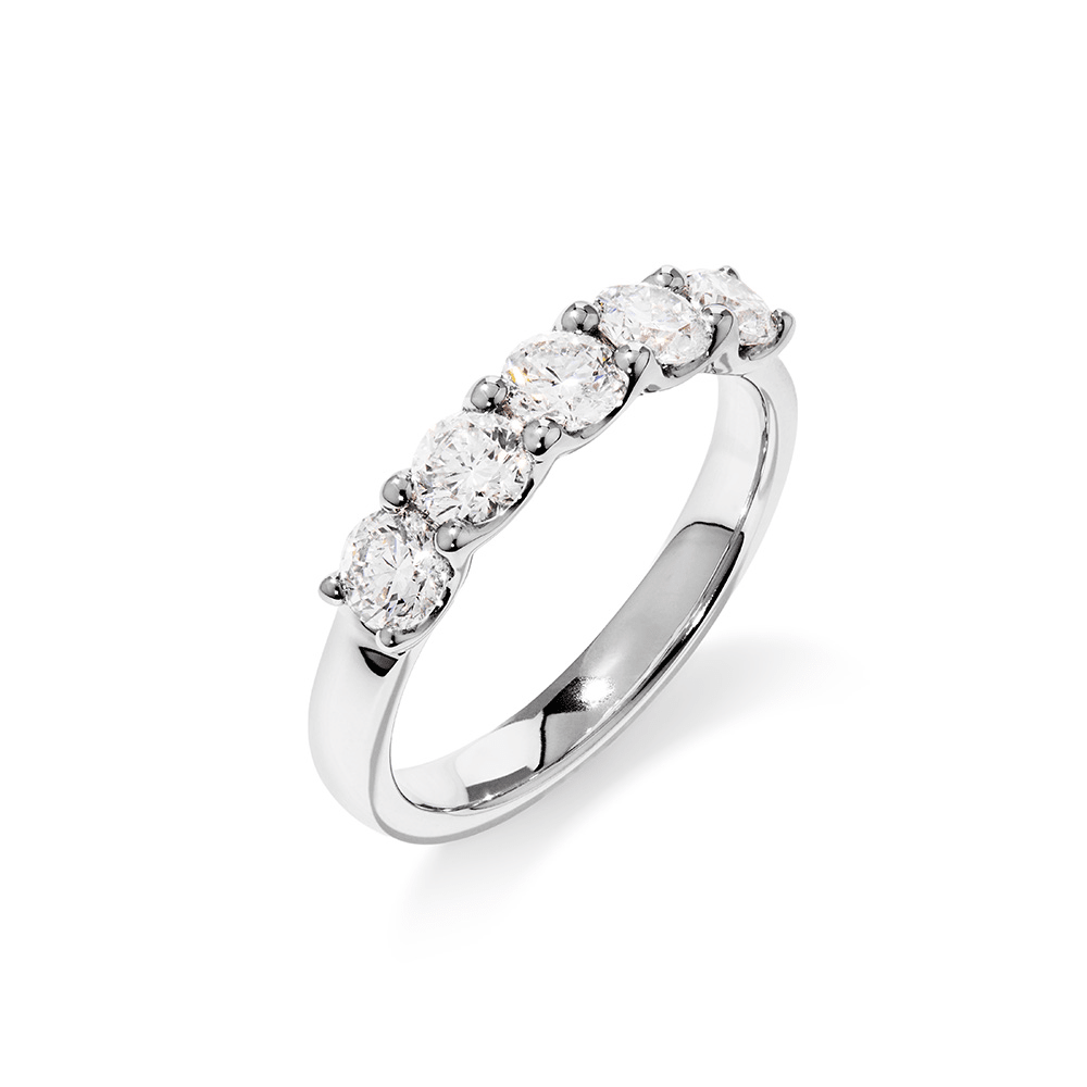 Band Ring 1.25tw of Laboratory-Grown Diamonds in Sterling Silver with Platinum Finish Rings Bevilles 