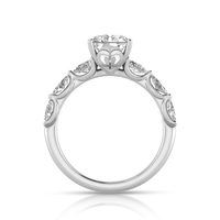 Grown Gorgeous Radiant Solitaire Shoulder Ring with 2.80tw of Laboratory-Grown Diamonds in 14kt White Gold Rings Bevilles 