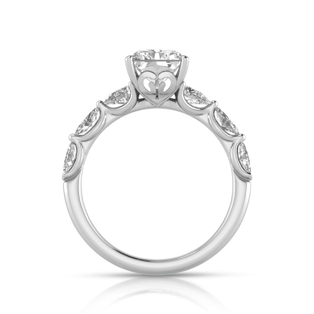 Grown Gorgeous Radiant Solitaire Shoulder Ring with 2.80tw of Laboratory-Grown Diamonds in 14kt White Gold Rings Bevilles 