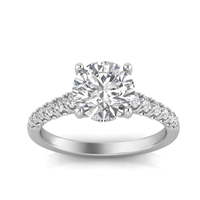 Grown Gorgeous Round Brilliant Solitaire Shoulder Ring with 2.08tw of Laboratory-Grown Diamonds in 14kt White Gold Rings Bevilles 