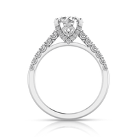 Grown Gorgeous Round Brilliant Solitaire Shoulder Ring with 2.08tw of Laboratory-Grown Diamonds in 14kt White Gold Rings Bevilles 