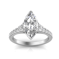 Grown Gorgeous Marquise Solitaire Shoulder Ring with 2.17tw of Laboratory-Grown Diamonds in 14kt White Gold Rings Bevilles 