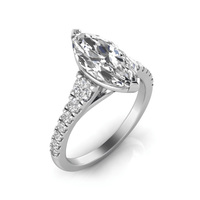 Grown Gorgeous Marquise Solitaire Shoulder Ring with 2.17tw of Laboratory-Grown Diamonds in 14kt White Gold Rings Bevilles 
