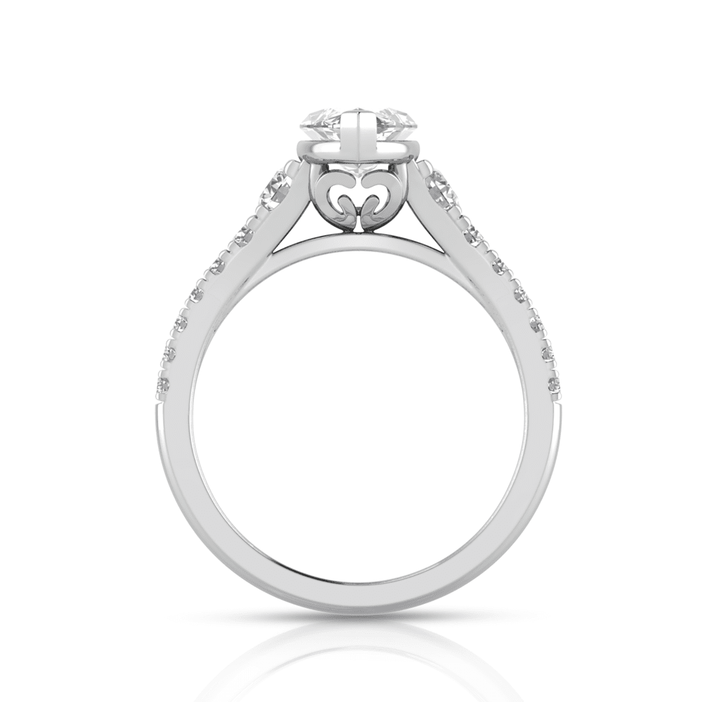 Grown Gorgeous Marquise Solitaire Shoulder Ring with 2.17tw of Laboratory-Grown Diamonds in 14kt White Gold Rings Bevilles 