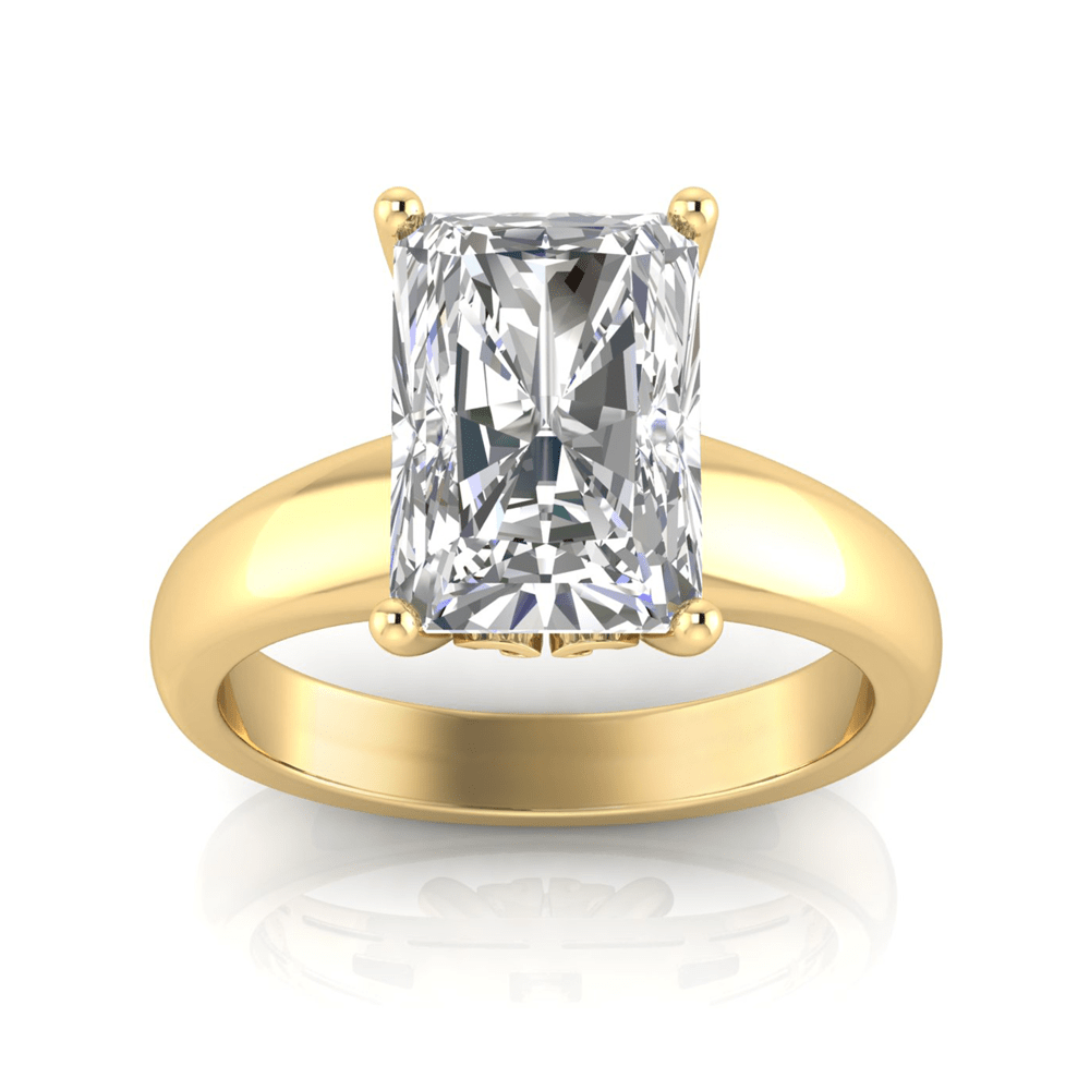 Grown Gorgeous Radiant Solitaire Ring with 3.35tw of Laboratory-Grown Diamonds in 14kt Yellow Gold Rings Bevilles 