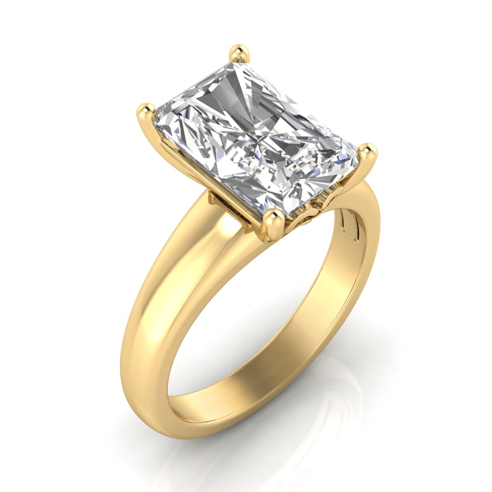 Grown Gorgeous Radiant Solitaire Ring with 3.35tw of Laboratory-Grown Diamonds in 14kt Yellow Gold Rings Bevilles 