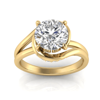 Grown Gorgeous Round Brilliant Bypass Hidden Halo Ring with 2.38tw of Laboratory-Grown Diamonds in 14kt Yellow Gold Rings Bevilles 