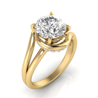 Grown Gorgeous Round Brilliant Bypass Hidden Halo Ring with 2.38tw of Laboratory-Grown Diamonds in 14kt Yellow Gold Rings Bevilles 