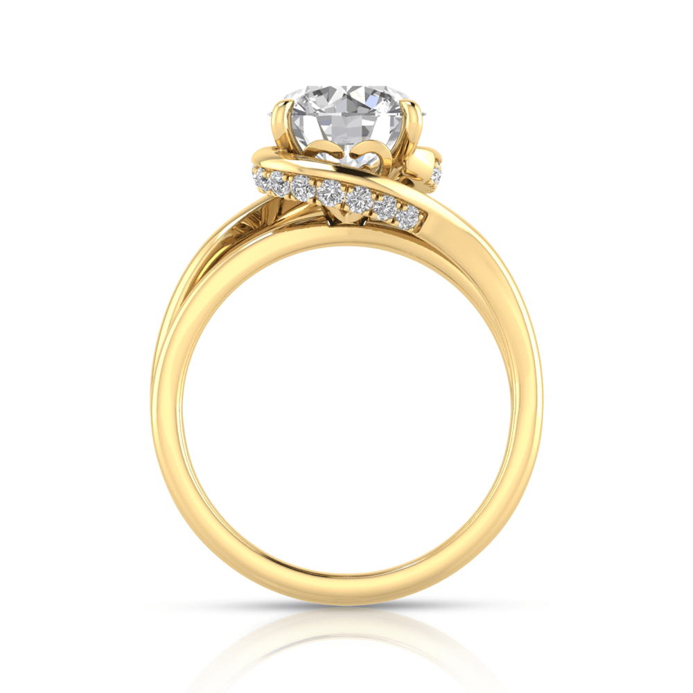 Grown Gorgeous Round Brilliant Bypass Hidden Halo Ring with 2.38tw of Laboratory-Grown Diamonds in 14kt Yellow Gold Rings Bevilles 
