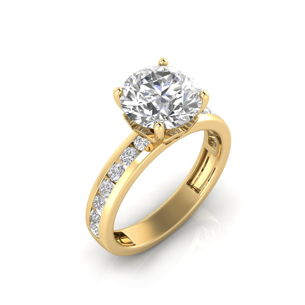 Grown Gorgeous Round Brilliant Channel-Set Shoulder Ring with 2.68tw of Laboratory-Grown Diamonds in 14kt Yellow Gold Rings Bevilles 
