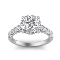 Grown Gorgeous Round Brilliant Solitaire Shoulder Ring with 2.70tw of Laboratory-Grown Diamonds in 14kt White Gold Rings Bevilles 