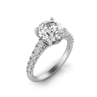 Grown Gorgeous Round Brilliant Solitaire Shoulder Ring with 2.70tw of Laboratory-Grown Diamonds in 14kt White Gold Rings Bevilles 