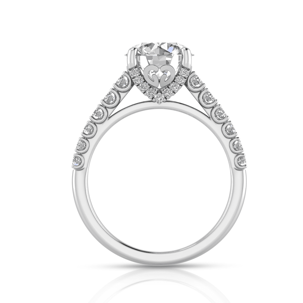 Grown Gorgeous Round Brilliant Solitaire Shoulder Ring with 2.70tw of Laboratory-Grown Diamonds in 14kt White Gold Rings Bevilles 