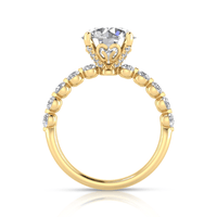 Grown Gorgeous Round Brilliant Solitaire Shoulder Ring with 4.07tw of Laboratory-Grown Diamonds in 14kt Yellow Gold Rings Bevilles 