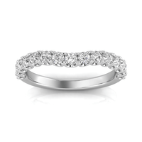 Grown Gorgeous Round Brilliant Curved Wedder Ring with 0.64tw of Laboratory-Grown Diamonds in 14kt White Gold Rings Bevilles 