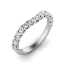 Grown Gorgeous Round Brilliant Curved Wedder Ring with 0.64tw of Laboratory-Grown Diamonds in 14kt White Gold Rings Bevilles 