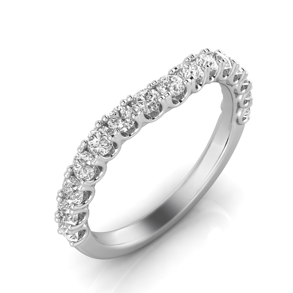 Grown Gorgeous Round Brilliant Curved Wedder Ring with 0.64tw of Laboratory-Grown Diamonds in 14kt White Gold Rings Bevilles 