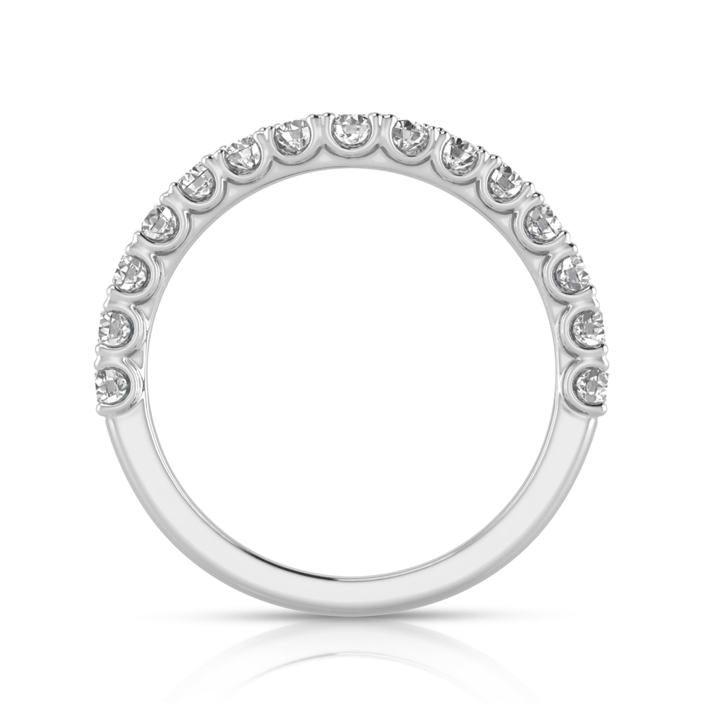 Grown Gorgeous Round Brilliant Curved Wedder Ring with 0.64tw of Laboratory-Grown Diamonds in 14kt White Gold Rings Bevilles 
