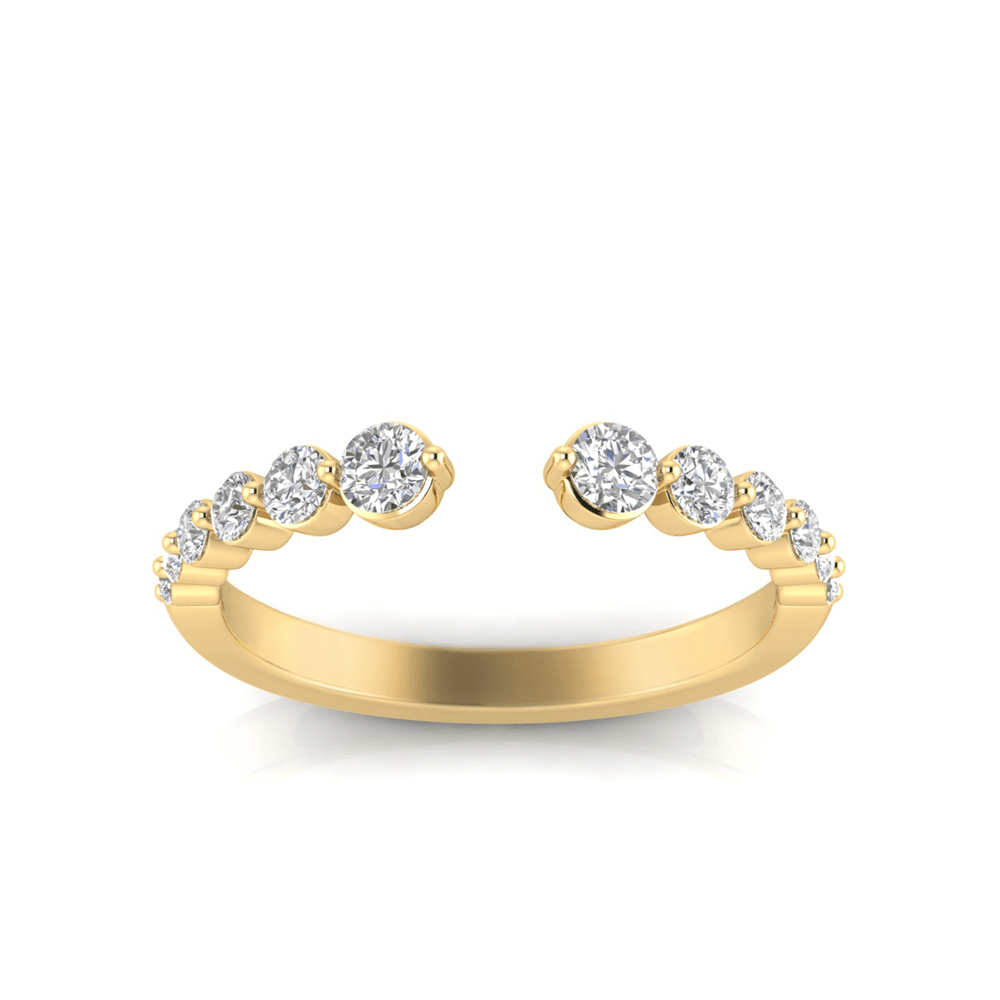 Grown Gorgeous Round Brilliant Open Wedder Ring with 0.45tw of Laboratory-Grown Diamonds in 14kt Yellow Gold Rings Bevilles 