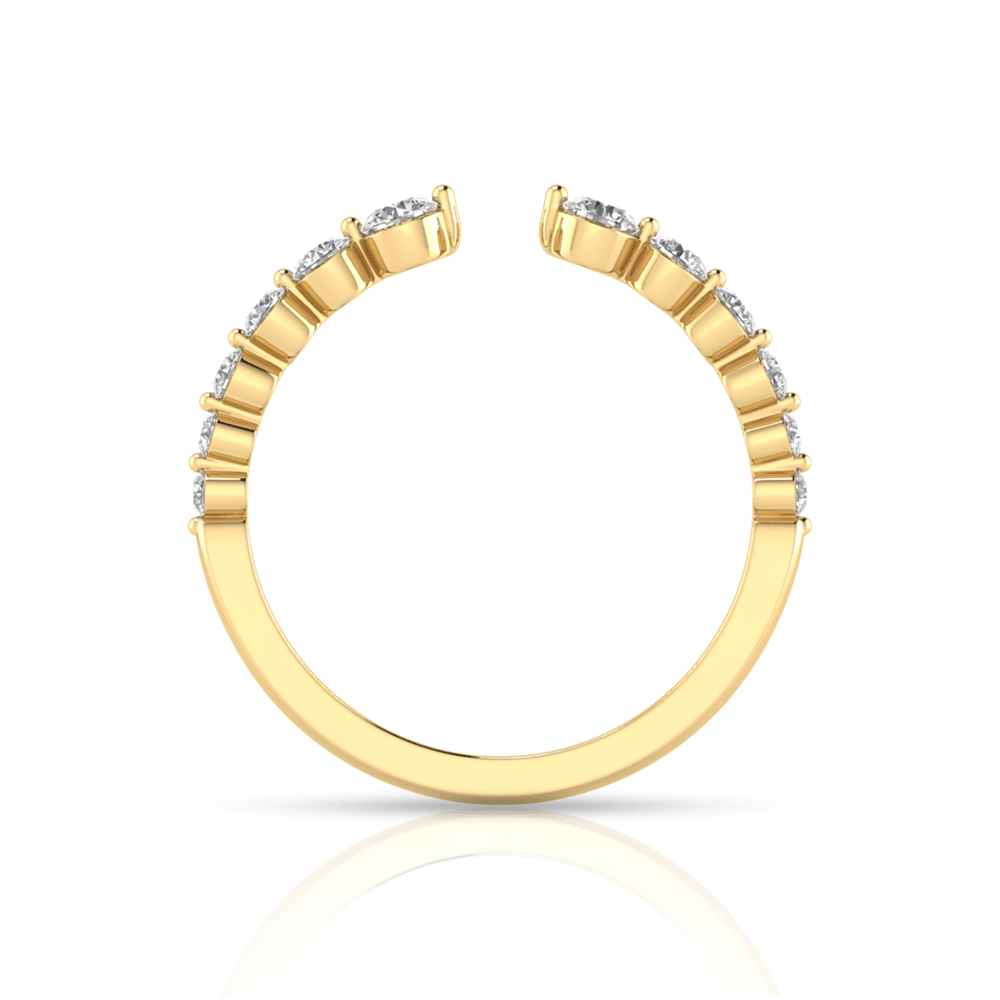 Grown Gorgeous Round Brilliant Open Wedder Ring with 0.45tw of Laboratory-Grown Diamonds in 14kt Yellow Gold Rings Bevilles 
