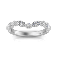 Grown Gorgeous Marquise and Round Brilliant Curved Wedder Ring with 0.59tw of Laboratory-Grown Diamonds in 14kt White Gold Rings Bevilles 