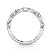 Grown Gorgeous Marquise and Round Brilliant Curved Wedder Ring with 0.59tw of Laboratory-Grown Diamonds in 14kt White Gold Rings Bevilles 