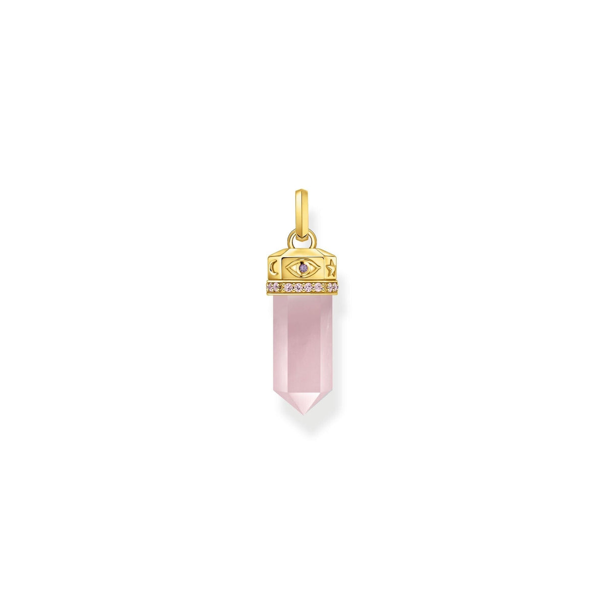 THOMAS SABO Rose Quartz Crystal Pendant Gold Pendants THOMAS SABO 