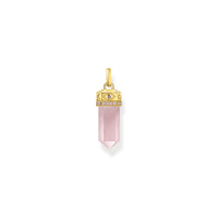 THOMAS SABO Rose Quartz Crystal Pendant Gold Pendants THOMAS SABO 