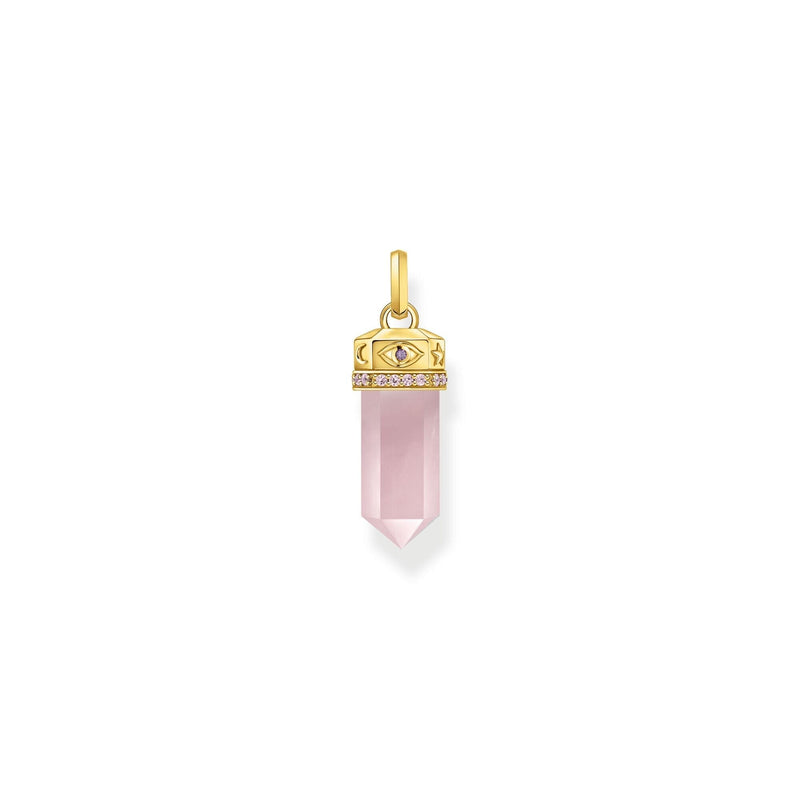 THOMAS SABO Rose Quartz Crystal Pendant Gold Pendants THOMAS SABO 