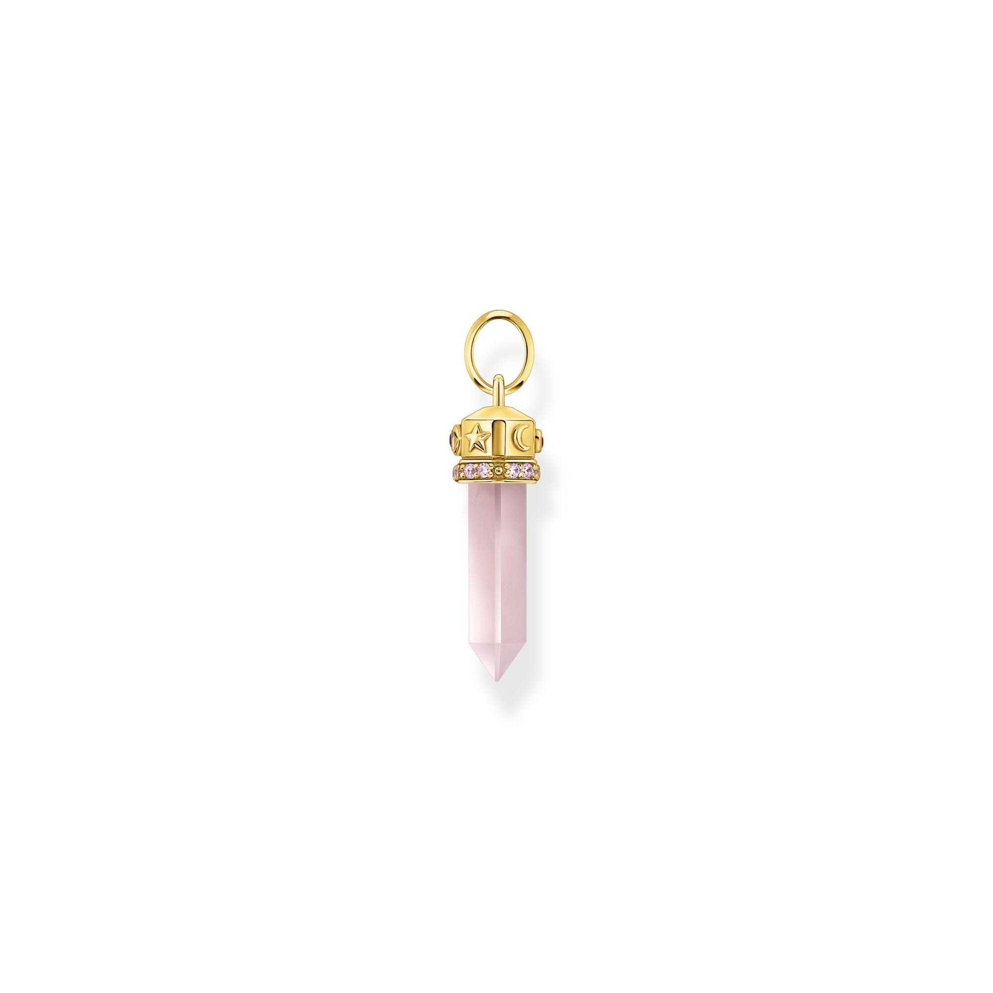 THOMAS SABO Rose Quartz Crystal Pendant Gold Pendants THOMAS SABO 